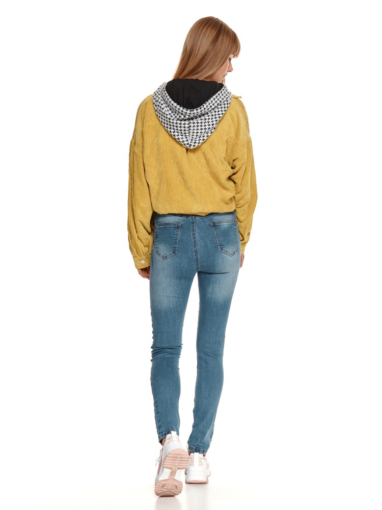 Spodnie jeansowe skinny z ozdobną taśmą Spodnie jeansowe skinny z ozdobną taśmą