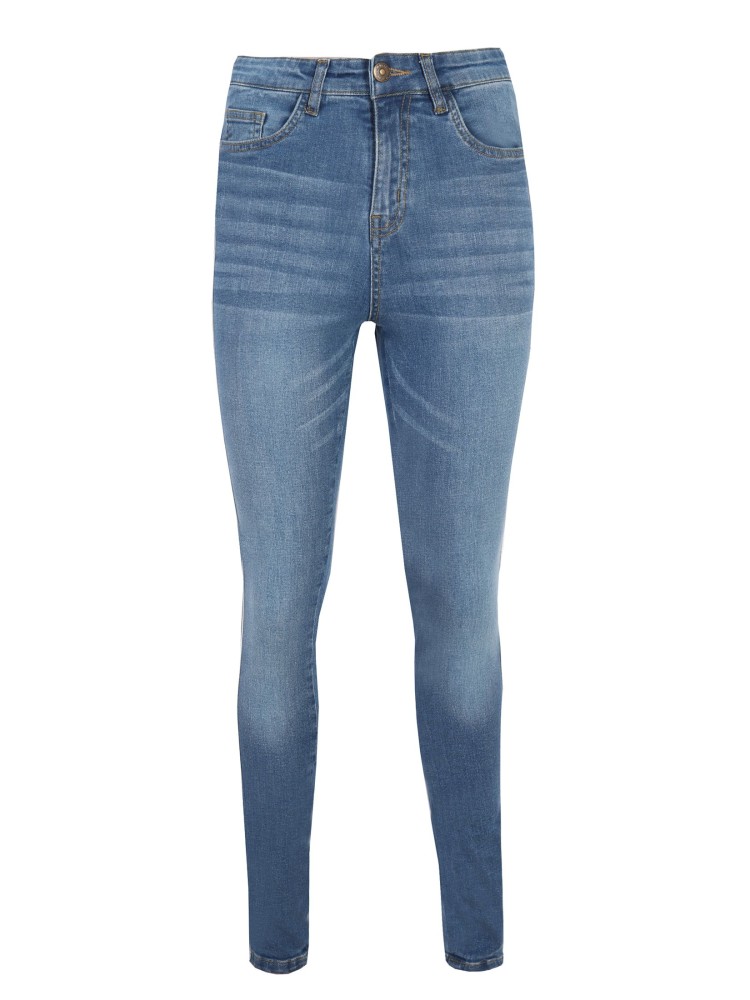 Spodnie jeansowe skinny z ozdobną taśmą Spodnie jeansowe skinny z ozdobną taśmą