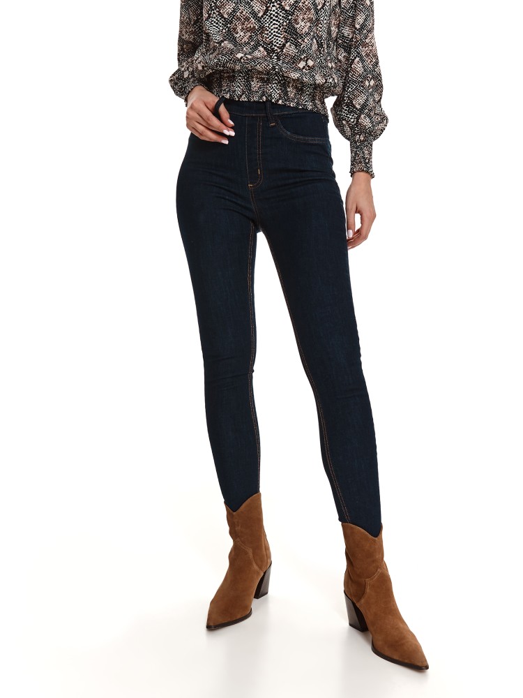 Jeansowe spodnie z gumą w pasie