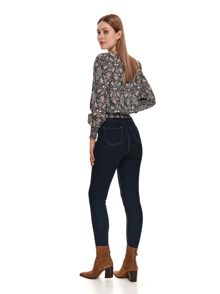 Jeansowe spodnie z gumą w pasie