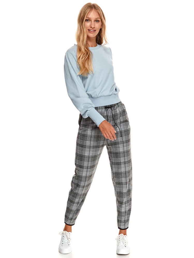 Dzianinowe joggery damskie w kratkę