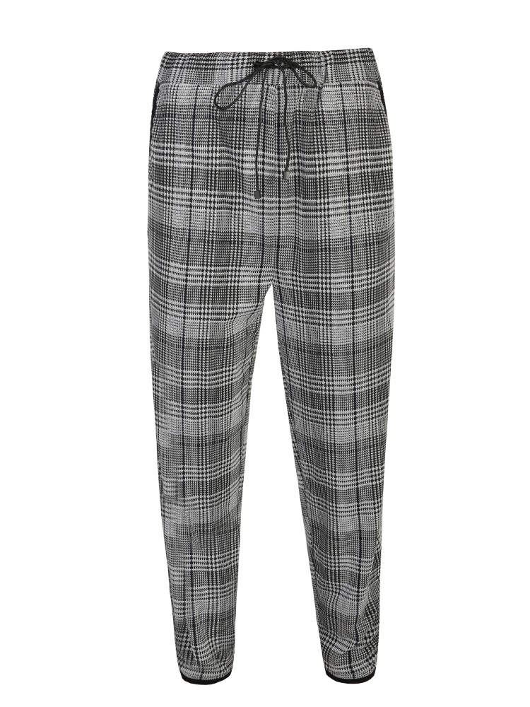 Dzianinowe joggery damskie w kratkę