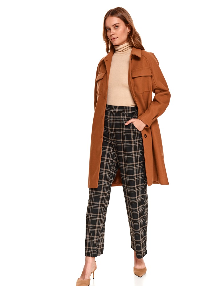 Szerokie spodnie damskie w kratę