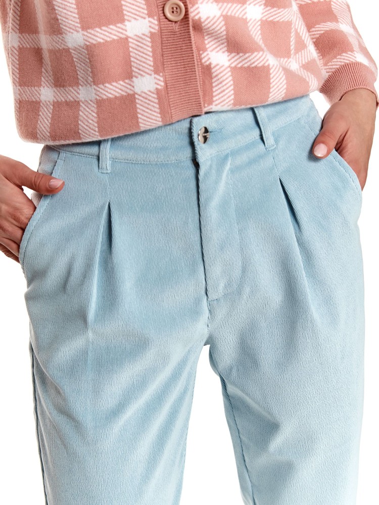 Spodnie sztruksowe z zakładkami