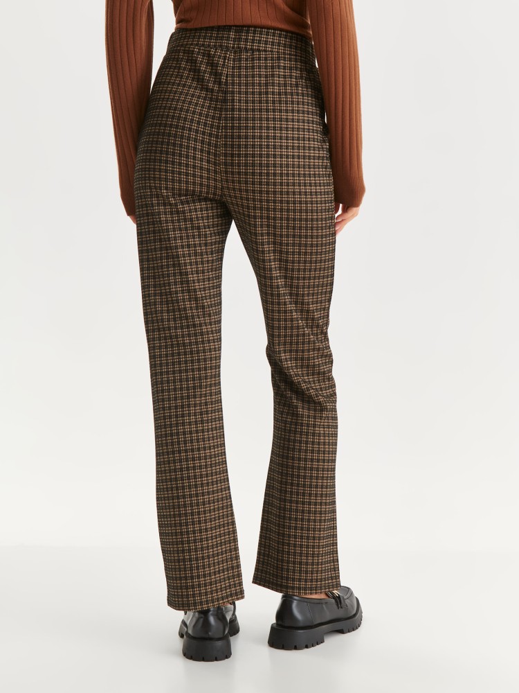 Szerokie spodnie damskie w kratę Szerokie spodnie damskie w kratę