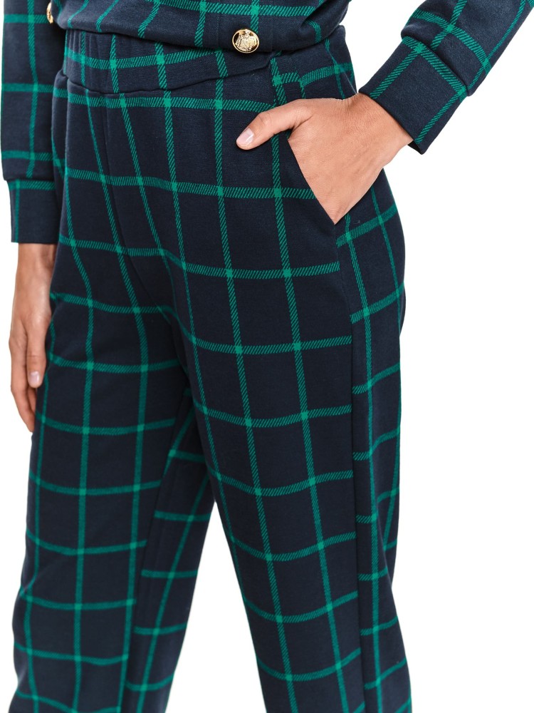 Spodnie damskie w kratę 