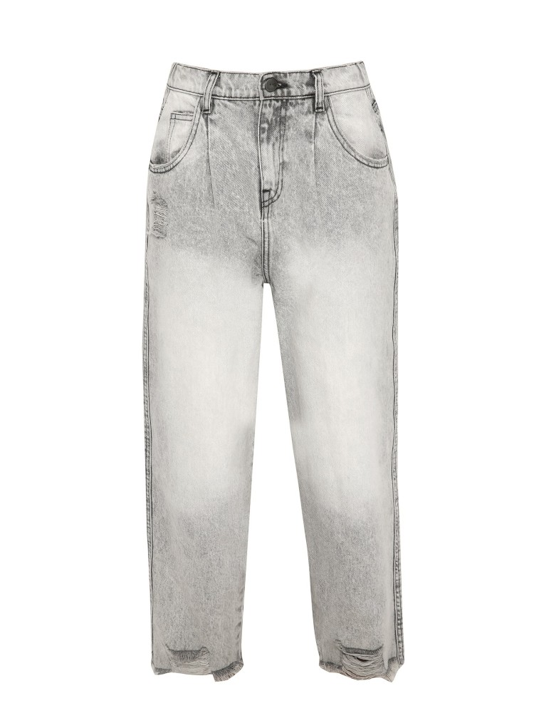 Jeansowe spodnie z przetarciami