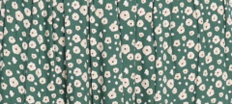 Długa, wzorzysta spódnica z marszczeniami