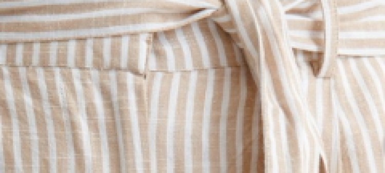 Bawełniane spodnie damskie z wiązaniem