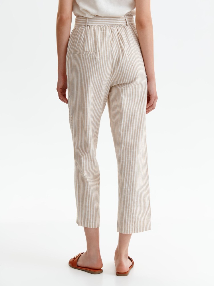 Bawełniane spodnie damskie z wiązaniem