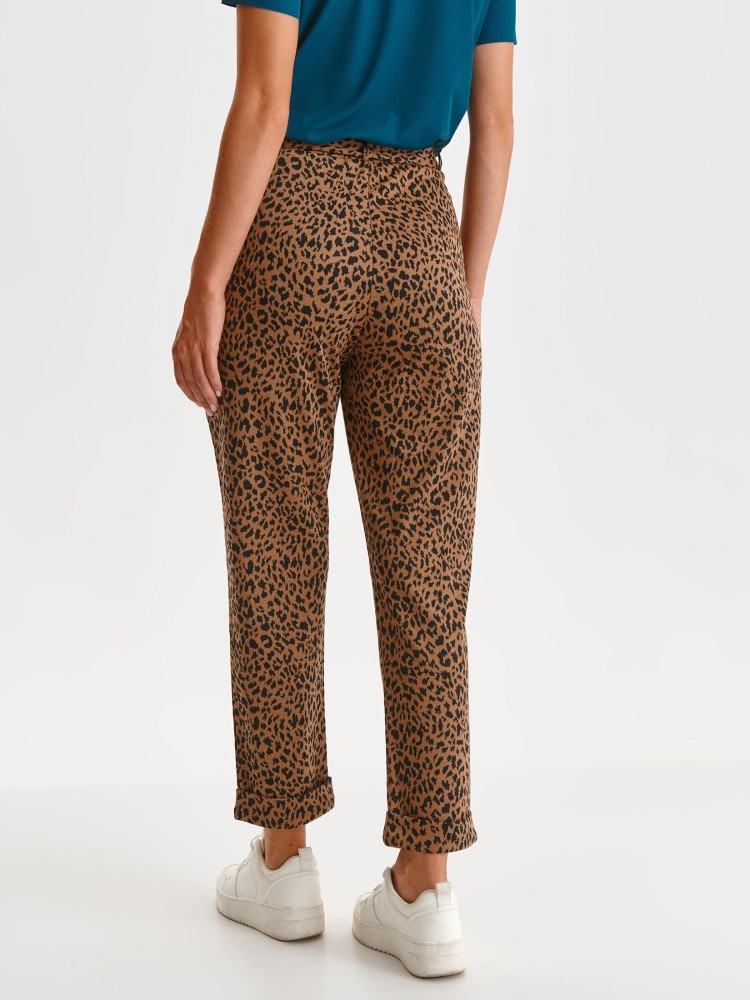 Luźne spodnie damskie w panterkowy nadruk Luźne spodnie damskie w panterkowy nadruk