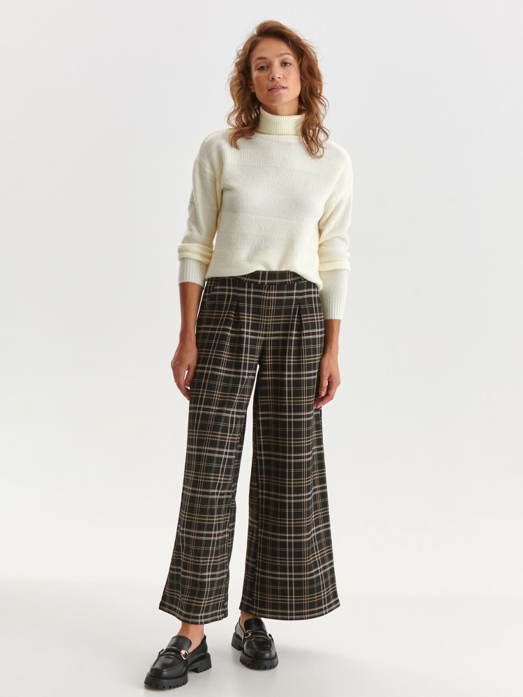 Szerokie spodnie damskie w kratę