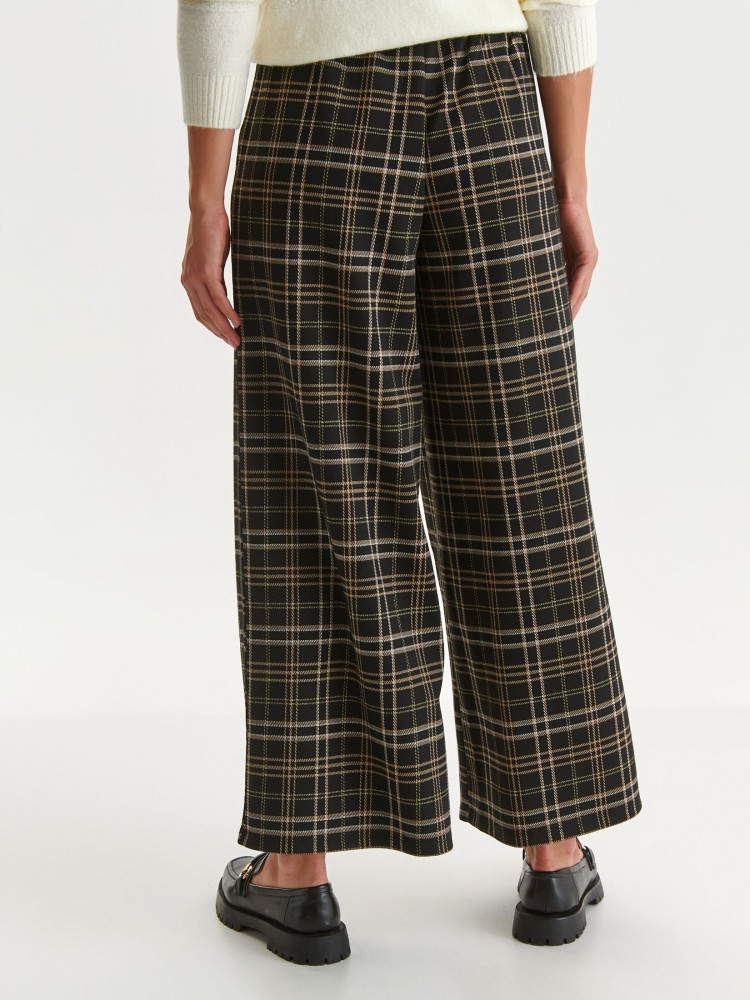 Szerokie spodnie damskie w kratę