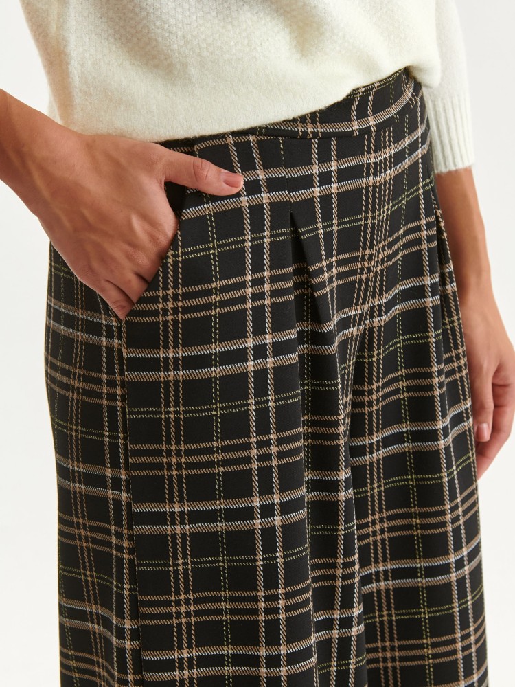 Szerokie spodnie damskie w kratę