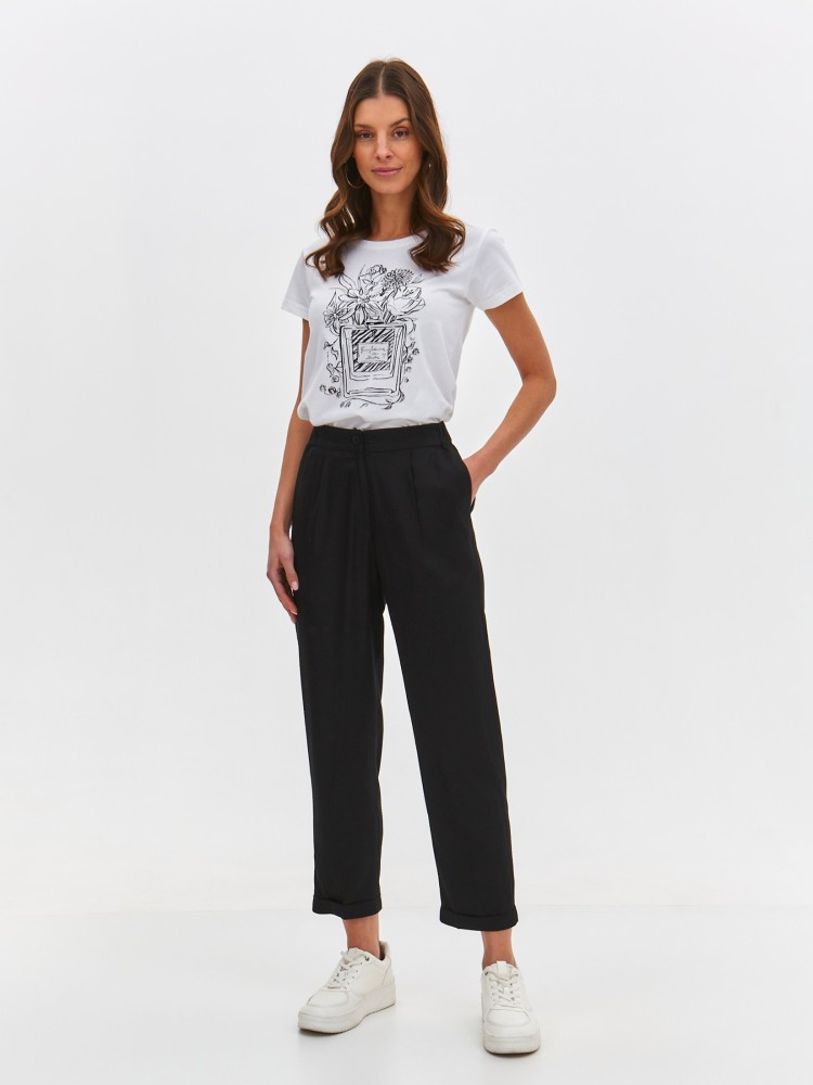 Proste spodnie damskie o długości 7/8 Proste spodnie damskie o długości 7/8