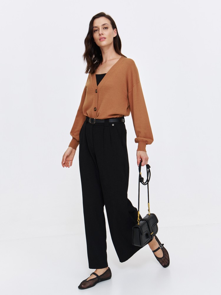 Szerokie czarne spodnie damskie Szerokie czarne spodnie damskie