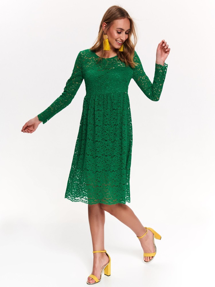 Koronkowa sukienka z podwyższonym stanem