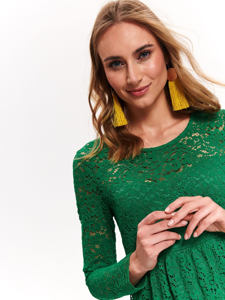 Koronkowa sukienka z podwyższonym stanem