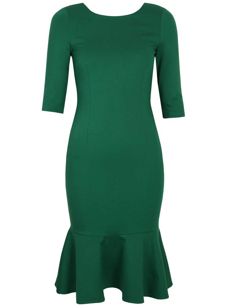 Sukienka dzianinowa z falbaną