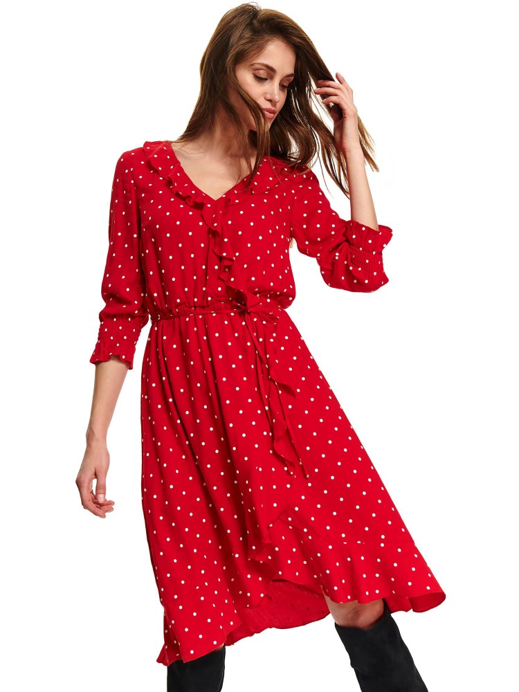 Sukienka kopertowa w groszki