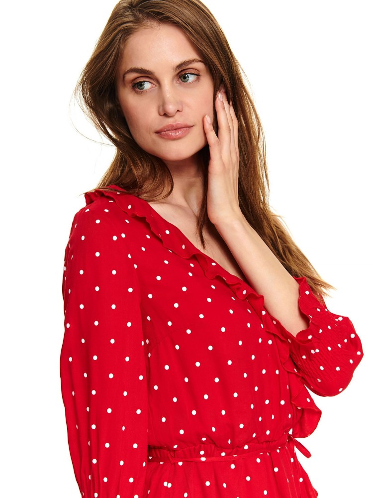 Sukienka kopertowa w groszki