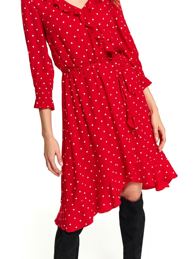 Sukienka kopertowa w groszki