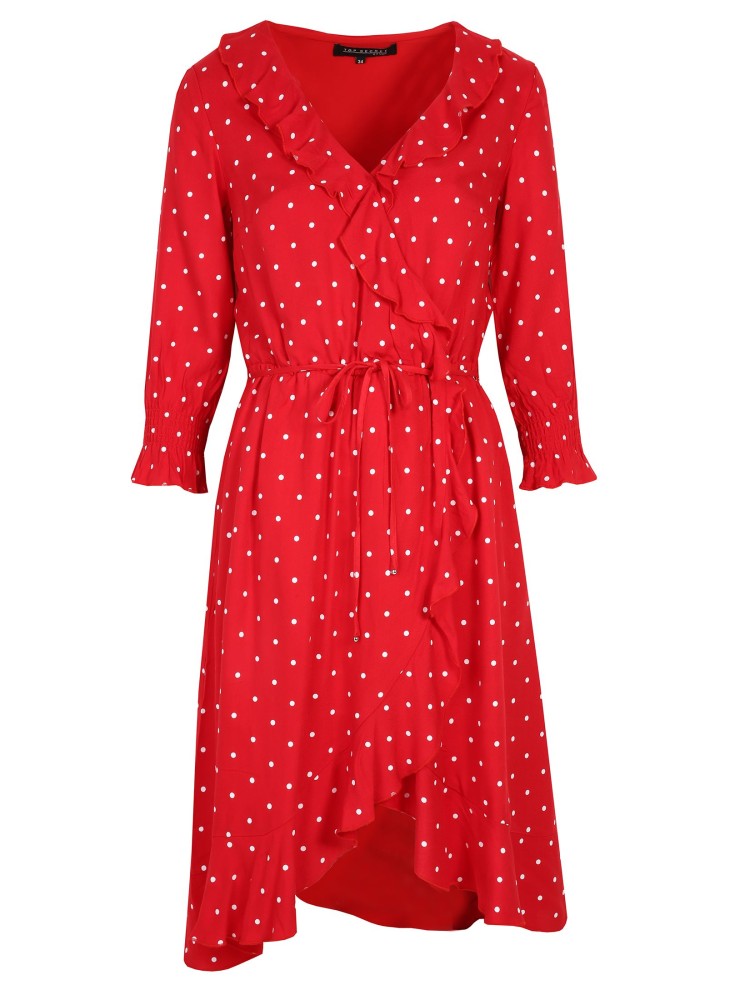 Sukienka kopertowa w groszki