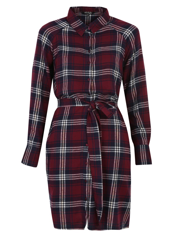 Sukienka koszulowa w kratę