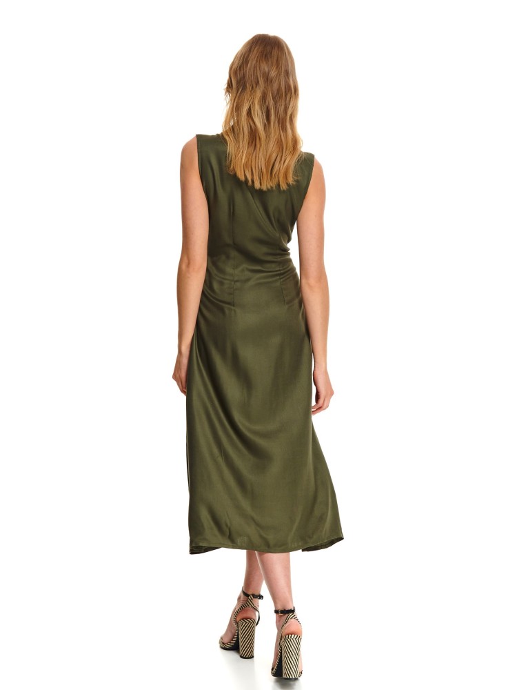 Sukienka khaki z odkrytymi ramionami