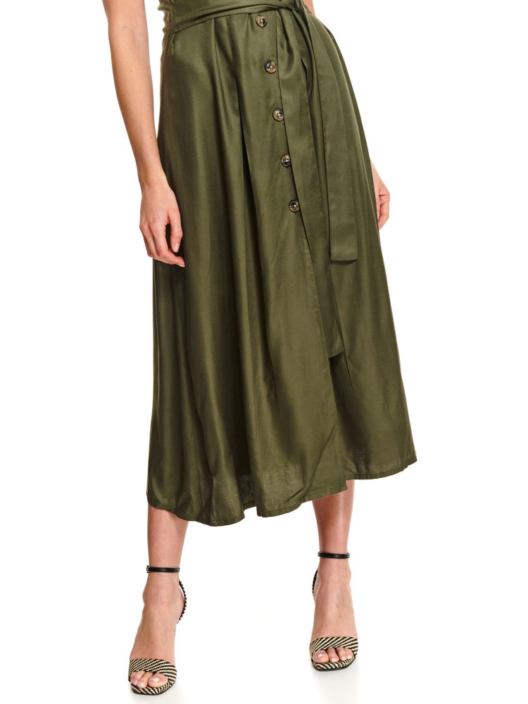 Sukienka khaki z odkrytymi ramionami