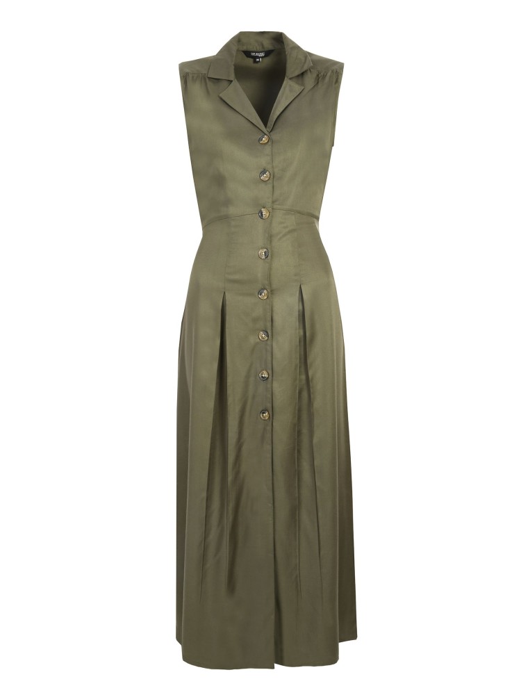 Sukienka khaki z odkrytymi ramionami