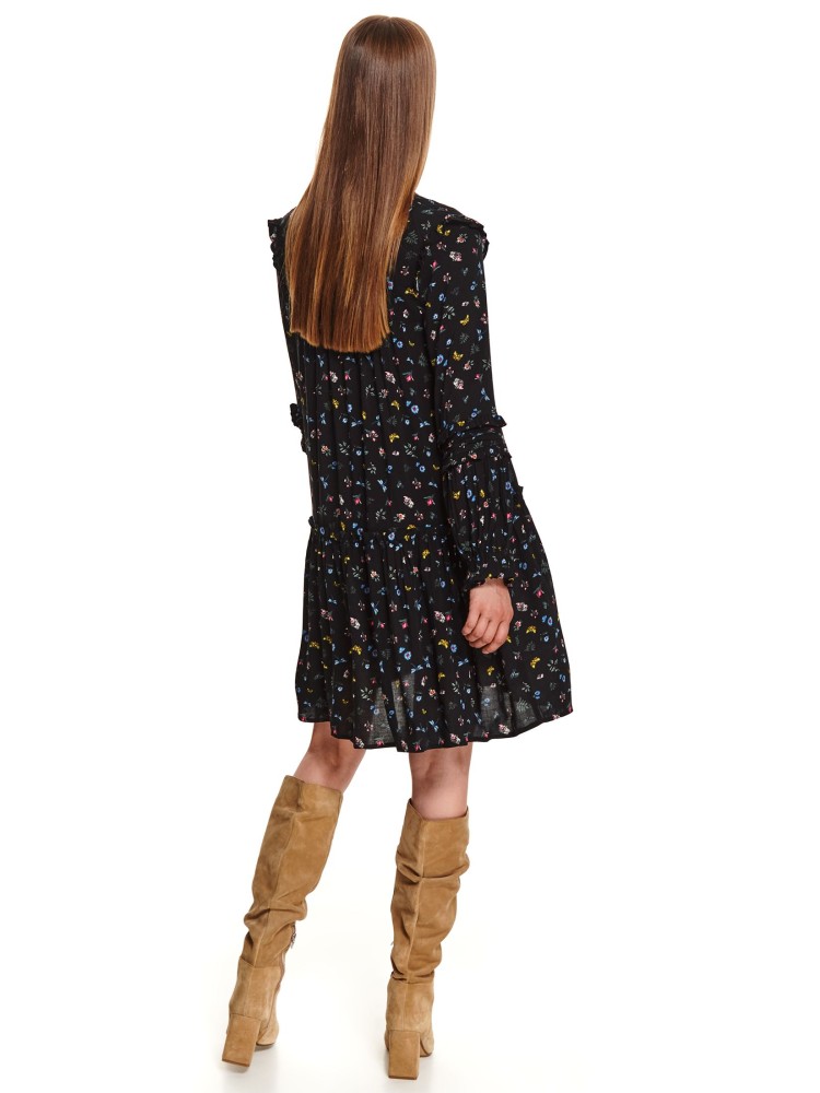 Sukienka w kwiaty z falbaną