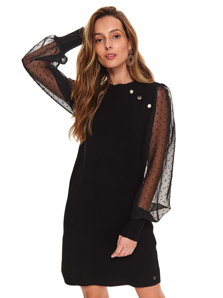 Sukienka z przezroczystymi rękawami