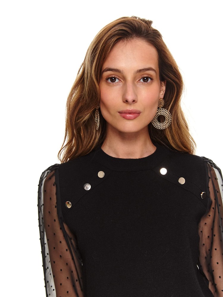 Sukienka z przezroczystymi rękawami