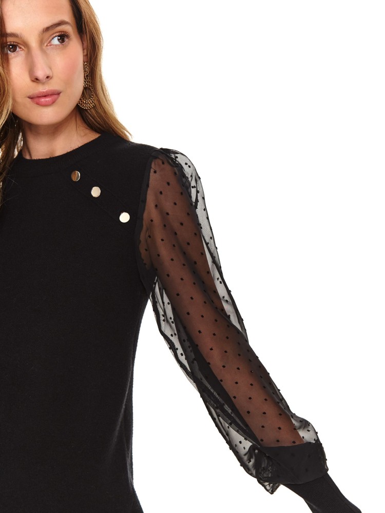 Sukienka z przezroczystymi rękawami