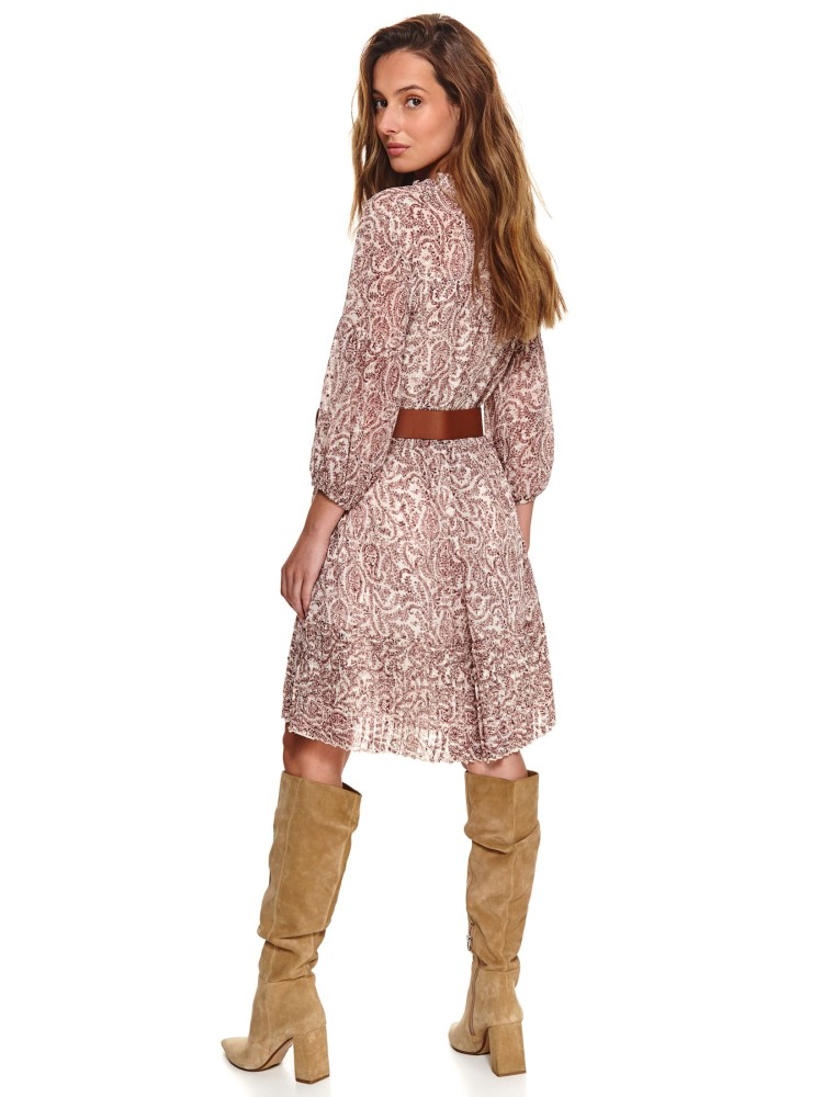 Plisowana sukienka z wiązaniem