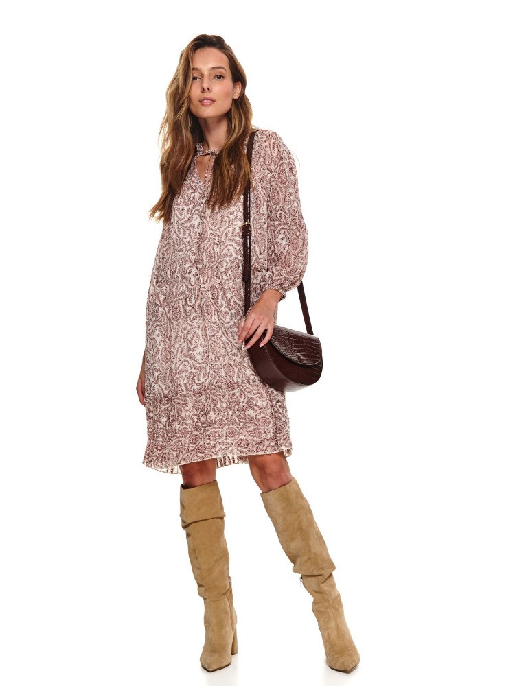 Plisowana sukienka z wiązaniem