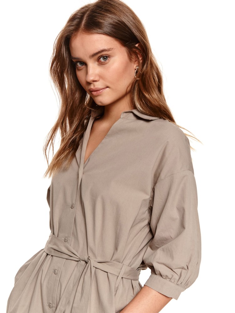 Luźna szmizjerka z rękawem 3/4