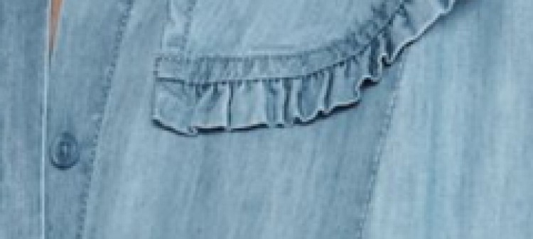 Denimowa sukienka z kołnierzykiem i wiązaniem w talii