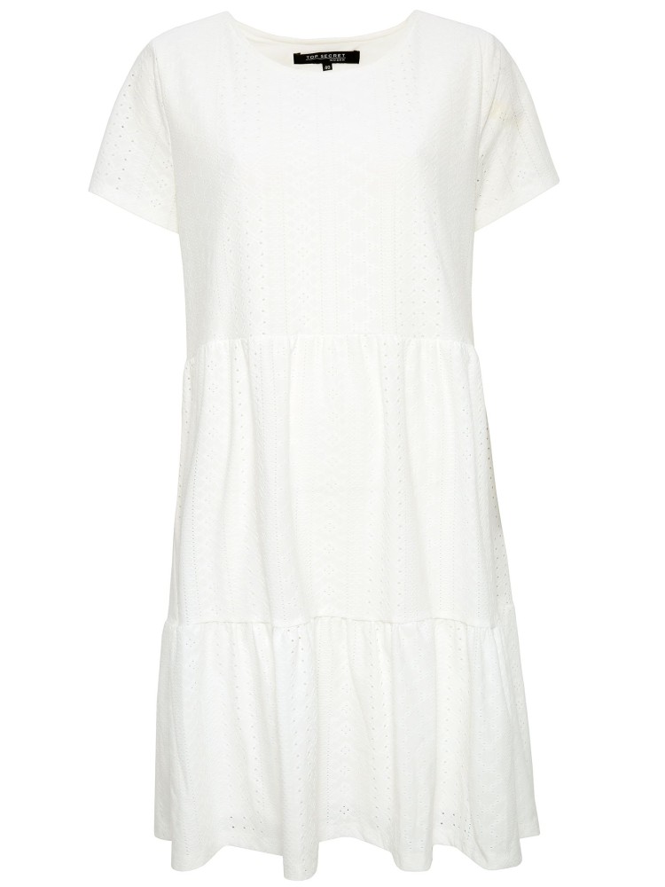 Ażurowa sukienka z krótkim rękawem