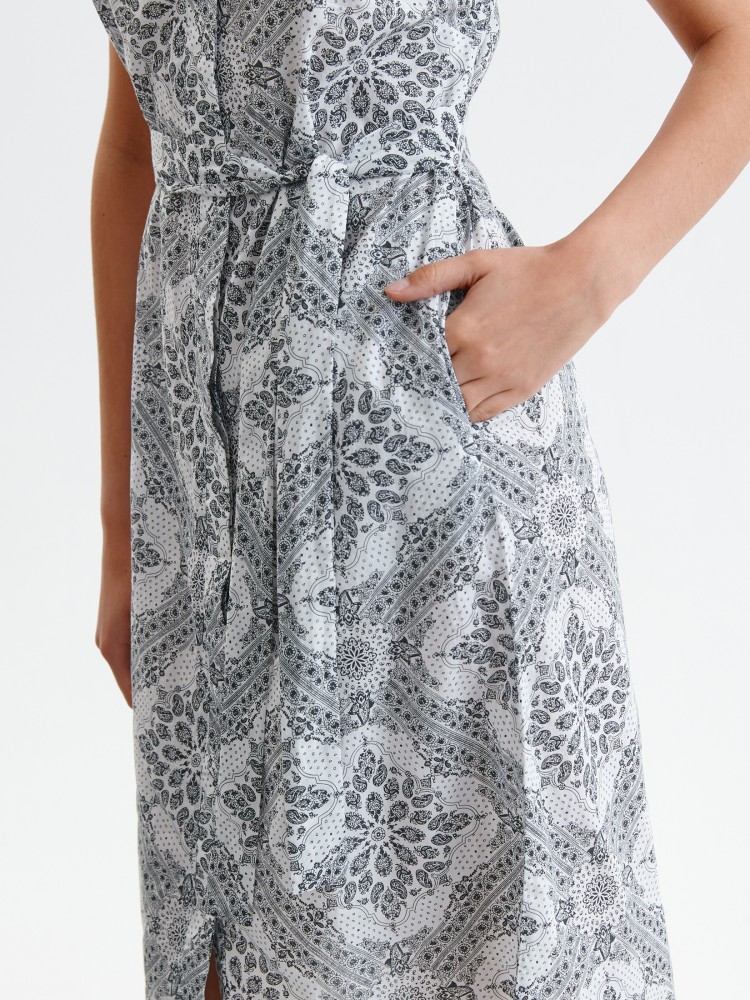 Szmizjerka z krótkim rękawem, w drobny wzór