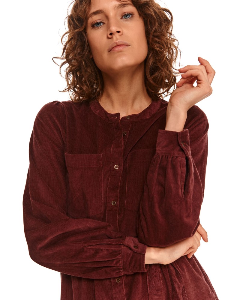 Sztruksowa sukienka koszulowa