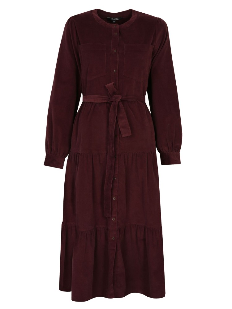 Sztruksowa sukienka koszulowa