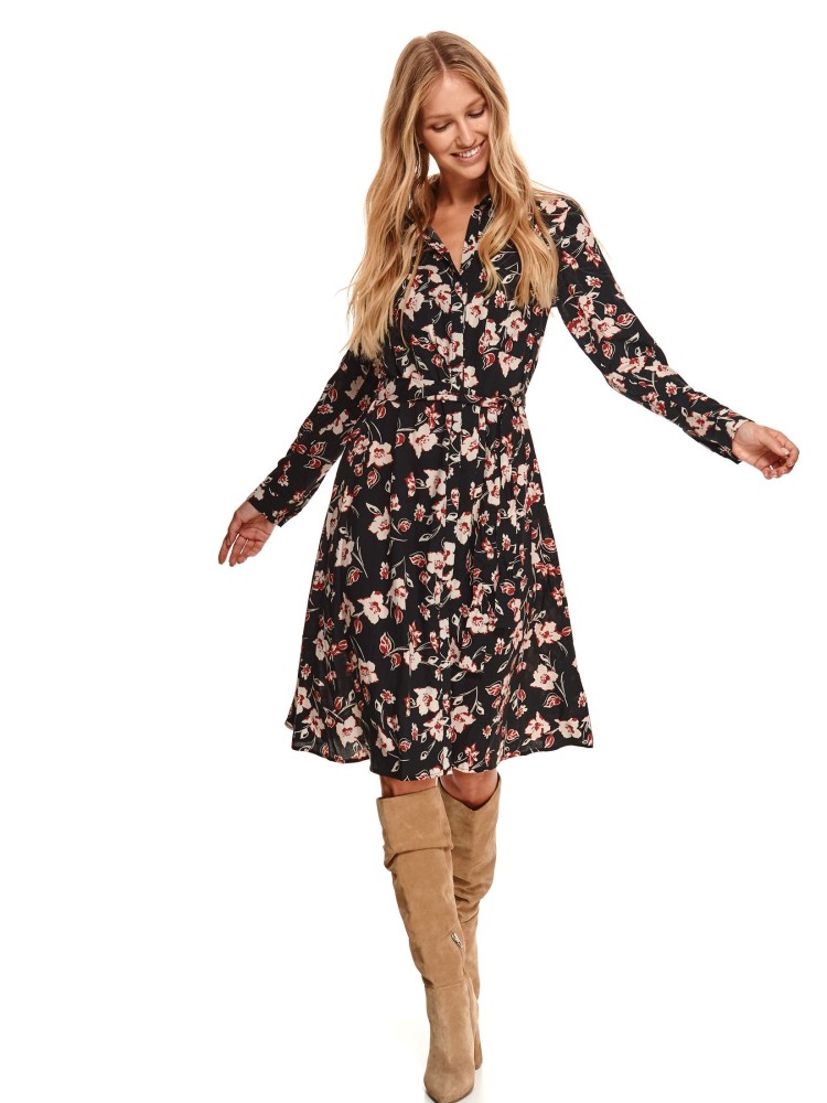 Koszulowa sukienka w kwiaty