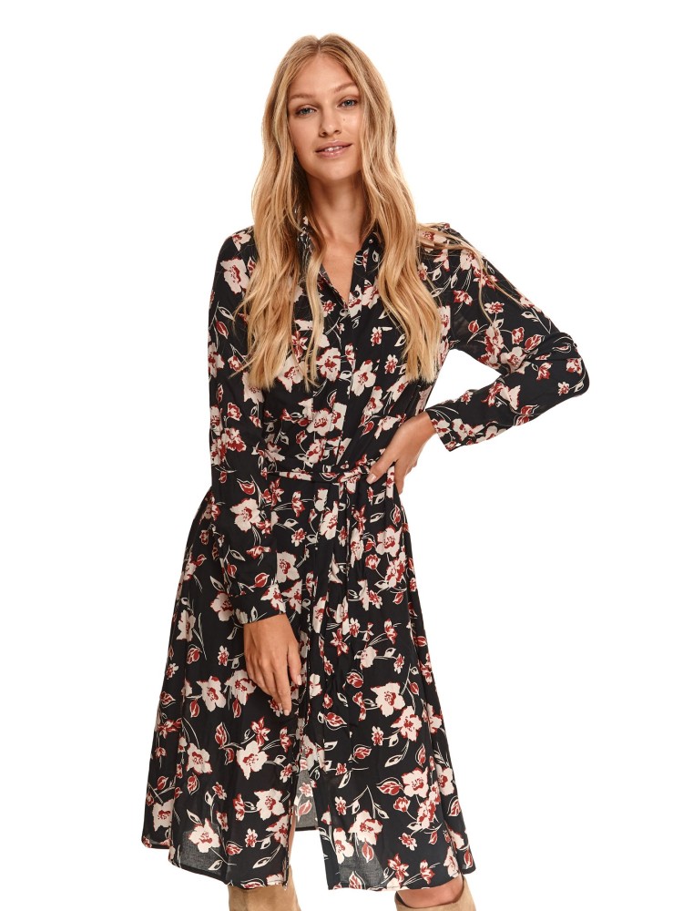 Koszulowa sukienka w kwiaty