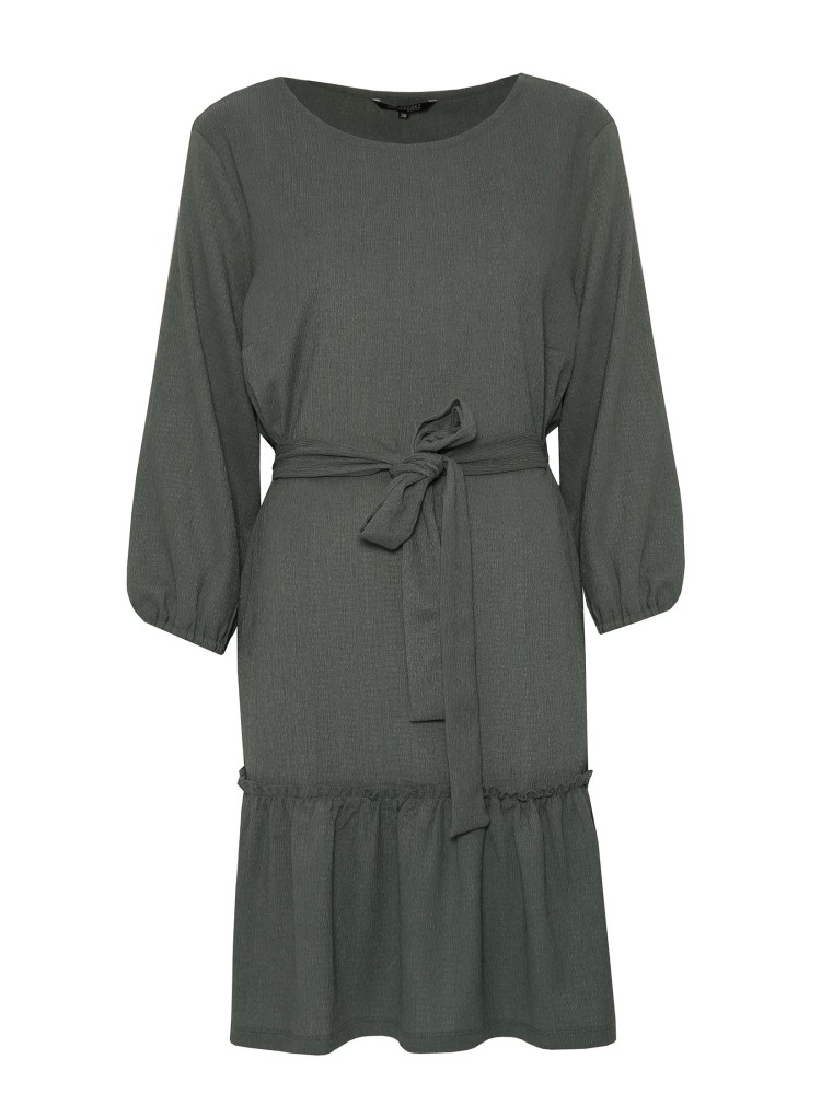 Dzianinowa sukienka z wiązaniem