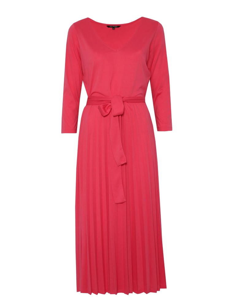 Dzianinowa sukienka z plisowanym dołem Dzianinowa sukienka z plisowanym dołem