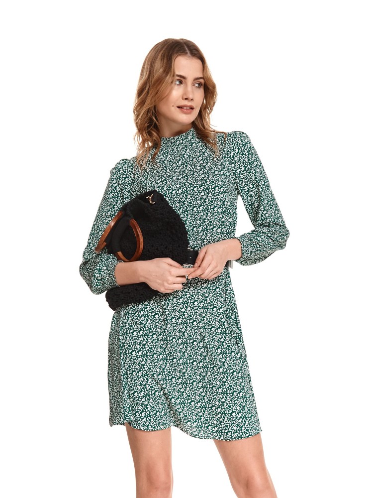 Sukienka damska w drobne kwiaty z paskiem