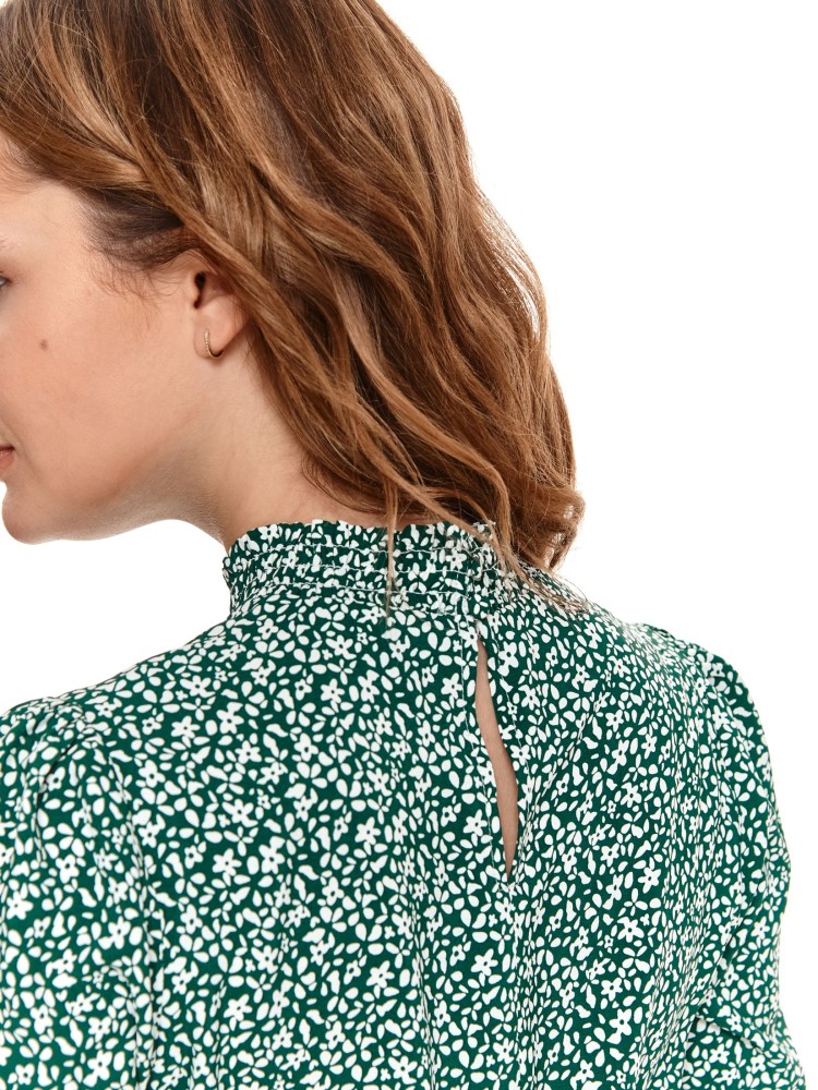 Sukienka damska w drobne kwiaty z paskiem