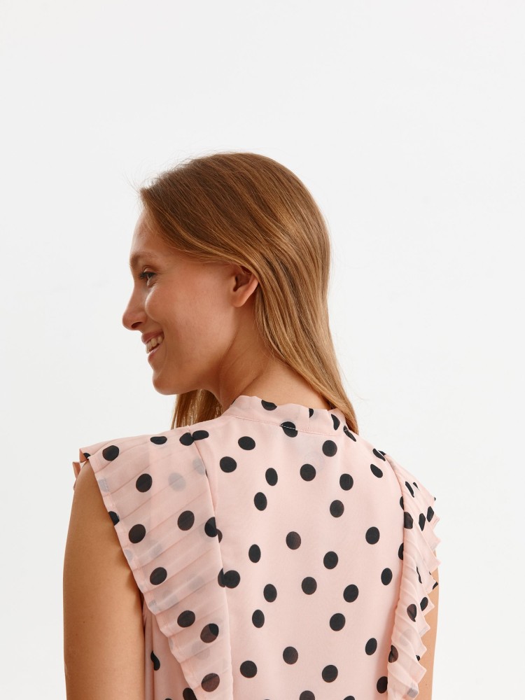 Sukienka damska w grochy z plisowanym dołem